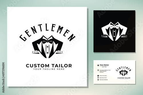 Bow Tie Bowtie Tuxedo Suit Gentleman Fashion Tailor Clothes Vintage Classic Logo design photo