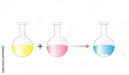 Acid–base reaction. chemical reaction neutralization. HCl hydrochloric acid, NaOH sodium hydroxide, and NaCl, sodium chloride. Vector illustration.