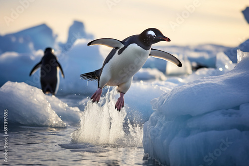 penguin on ice