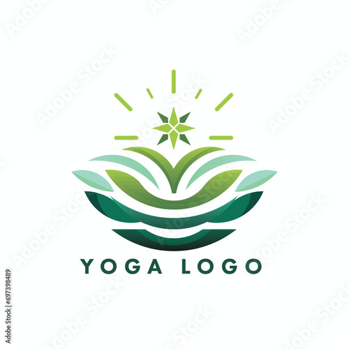 Yoga meditation concept vector logo design template