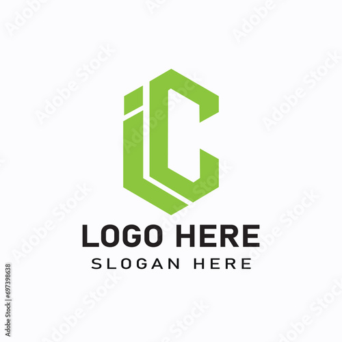 I C logo design vector