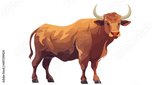 Cartoon bull. Vector illustration isolated on white background
