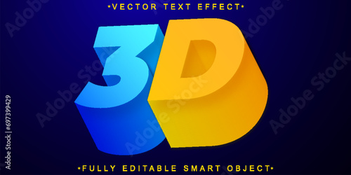 3D Vector Fully Editable Smart Object Text Effect