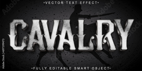 Silver Historic Cavalry Vector Fully Editable Smart Object Text Effect