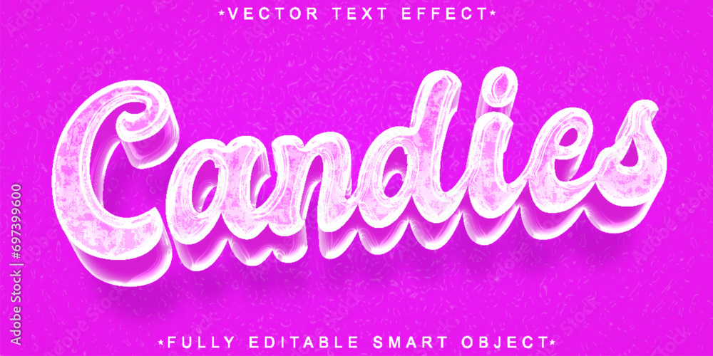 Pink Cute Sweet Candies Vector Fully Editable Smart Object Text Effect Pink Cute Sweet Candies Vector Fully Editable Smart Object Text Effect