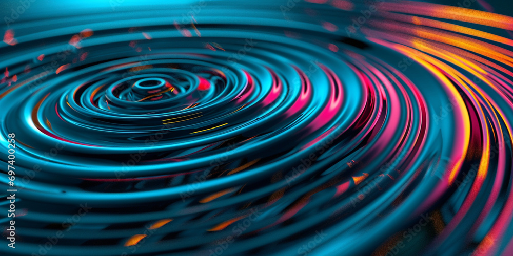creative modern abstract background consisting of neon lines on a dark background, simulating radial movement, with 3D illustration elements creative modern abstract background consisting of neon lines on a dark background, simulating radial movement, with 3D illustration elements