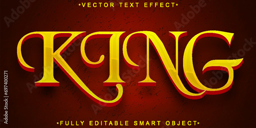 Luxury Golden King Vector Fully Editable Smart Object Text Effect