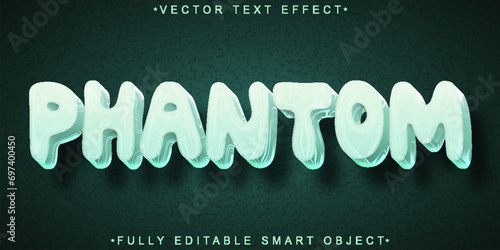 Cartoon Turquoise Phantom Vector Fully Editable Smart Object Text Effect