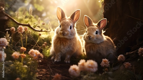 Easter bunnies in the woods © Athena
