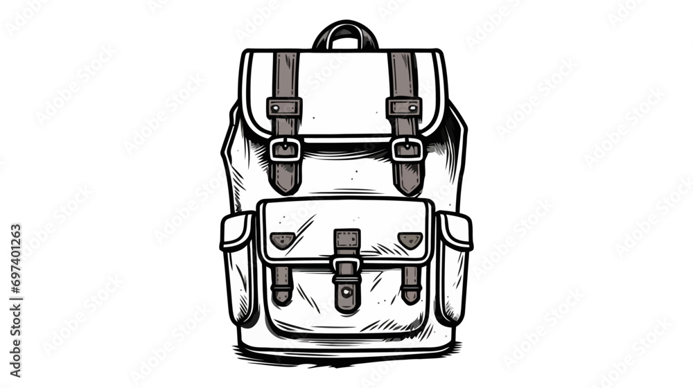 Vector backpack for travel icon, logo isolated on white background