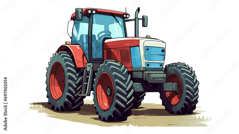 Tractor vehicle vector illustration isolated on white background Tractor vehicle vector illustration isolated on white background