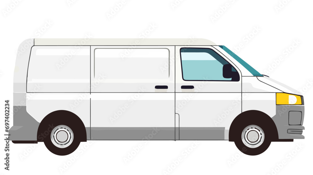 Van flat vector illustration isolated on white background Van flat vector illustration isolated on white background