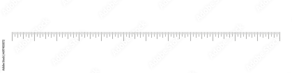 Measuring chart with 12 inches. Simple ruler scale. Sewing tool. Length measurement math, distance, height. Vector graphic illustration. Eps. - obrazy, fototapety, plakaty 