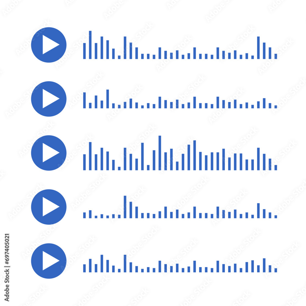 Voice wave for mobile app flat vector illustration. Record app interface podcast concept