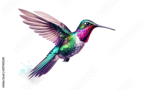 Grace and Precision in the Hummingbird's Dance Isolated on Transparent Background PNG.