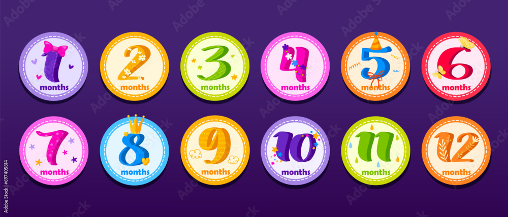 Monthly numbers cards for newborn
Monthly numbers cards for newborn