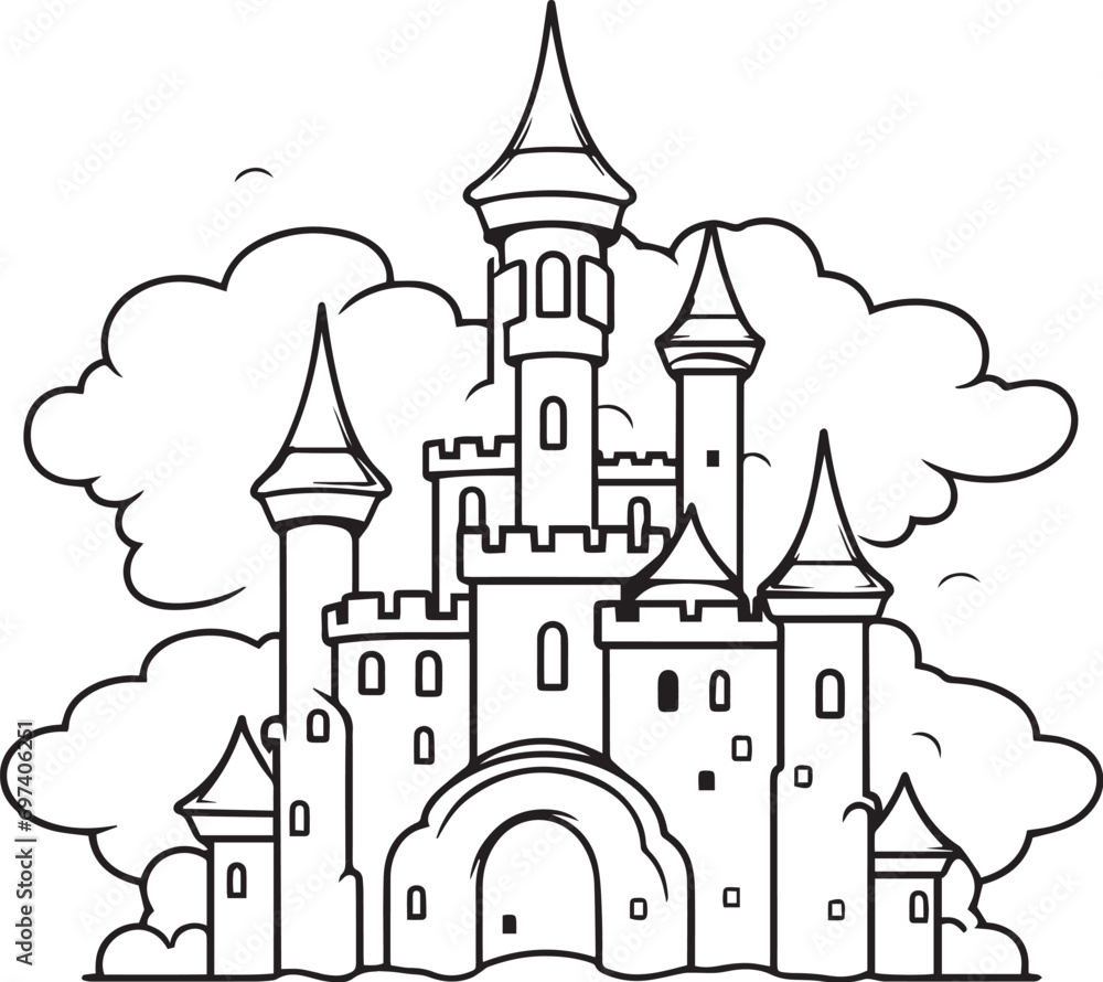 Cloud Castle   logo vector illustration. Cloud Castle   logo, Icon and Sign.