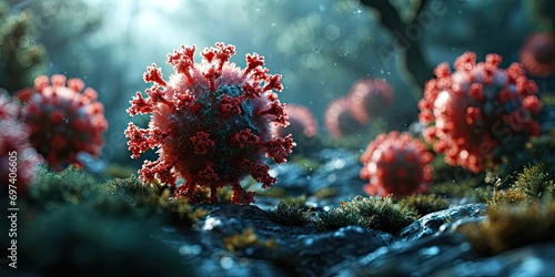 Scientific Viral Battle - Dynamic Interaction Between Viruses and Antibodies in Detail © SurfacePatterns