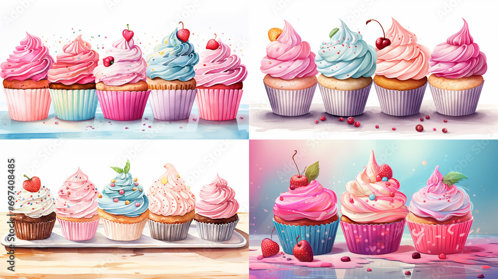 set of cupcakes set of cupcakes