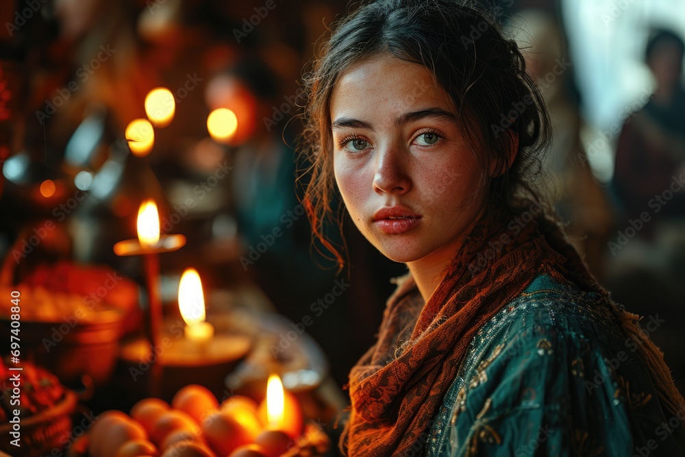 Orthodox people gathered near a resplendent church during Easter celebrations. Orthodox people gathered near a resplendent church during Easter celebrations.