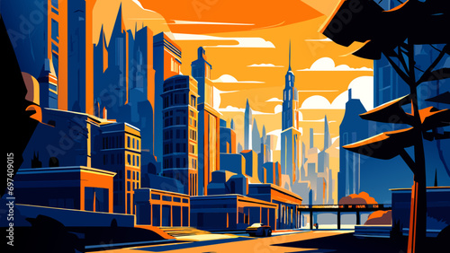 A city's university campus. vektor icon illustation