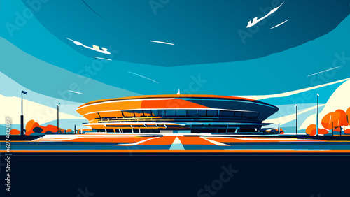 A city's iconic sports stadium. vektor icon illustation