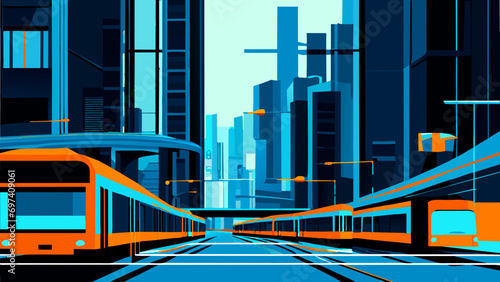 A city's public transportation network. vektor icon illustation