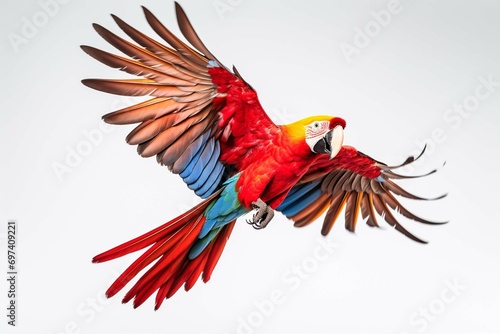 Scarlet Macaw White background © sania