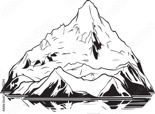 Glacier silhouette vector illustration. Glacier silhouette, Icon and Sign.