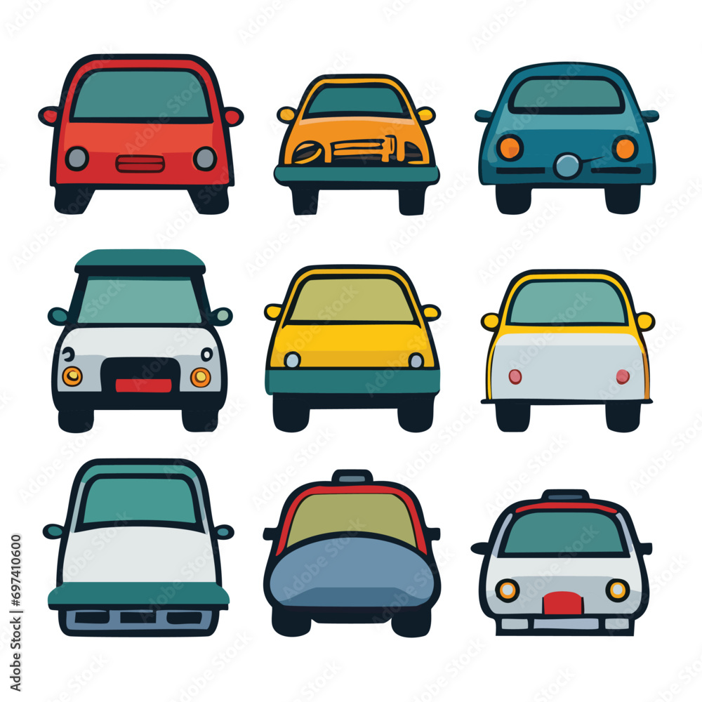 colorful cars set Vector illustration