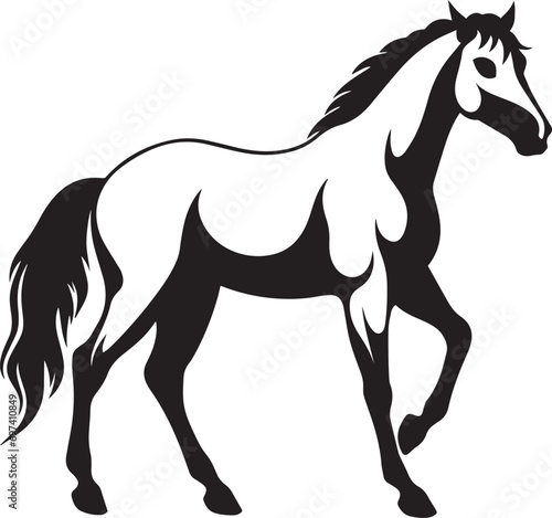 Horse silhouette vector illustration. Horse silhouette, Icon and Sign.