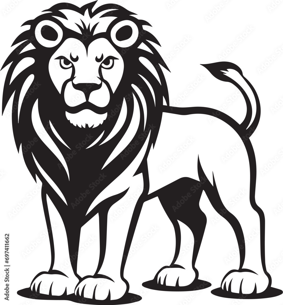Lively Lion silhouette vector illustration. Lively Lion silhouette, Icon and Sign.