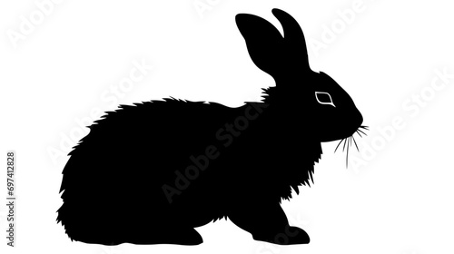 Rabbit silhouette in vector. Easter bunny.