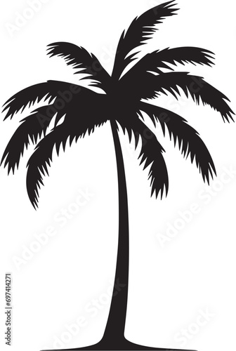 Palm tree silhouette vector illustration. Palm tree silhouette  Icon and Sign.