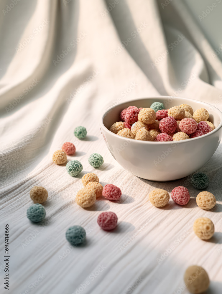 Vibrant and delicious, corn balls pop on a colorful backdrop Vibrant and delicious, corn balls pop on a colorful backdrop