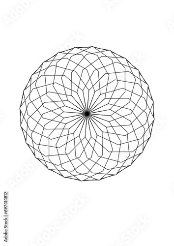 rosette as a grid, mandala, complex graphics, modern abstract design