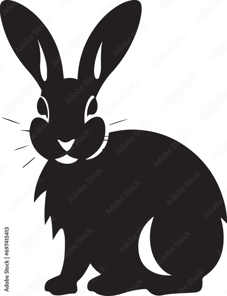 Rabbit silhouette vector illustration. Rabbit silhouette, Icon and Sign.