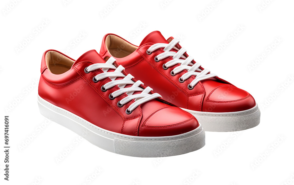 Timeless Sophistication in Low Top Leather Sneaker Design Isolated on Transparent Background PNG.