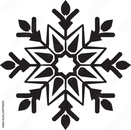 Snowflake silhouette vector illustration. Snowflake silhouette, Icon and Sign.