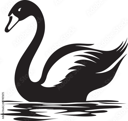 Swan silhouette vector illustration. Swan silhouette, Icon and Sign.