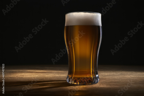 Beer Glass on Table - A Toast to Refined Enjoyment
