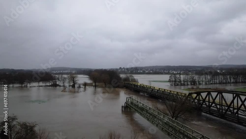  Ruhrhochwasser durch Sturmtief Zoltan im Dezember 2023 bei Schwerte, Ruhrgebiet, NRW photo