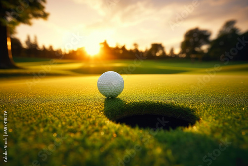 Golf Elegance: Radiant Ball near the Club