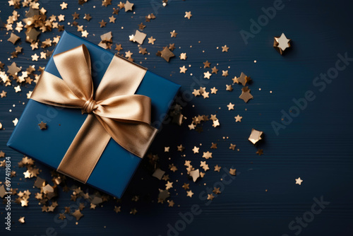Chic Dark Blue Gift Box for Festive Celebrations