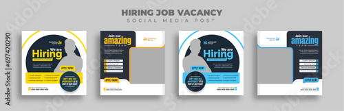 We are hiring for job vacancies - social media posts or Instagram square web banner templates.