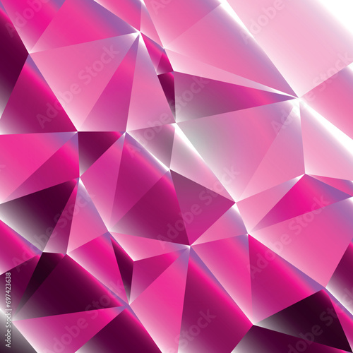 Abstract shiny glassy pink 3d polygonal geometric shapes shiny background. Ideal for desktop wallpaper or technology concept cover design.