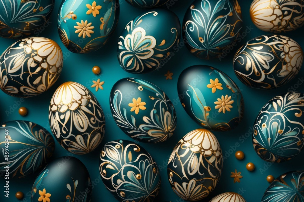 Easter pattern or backdrop. Background with selective focus and copy space Easter pattern or backdrop. Background with selective focus and copy space