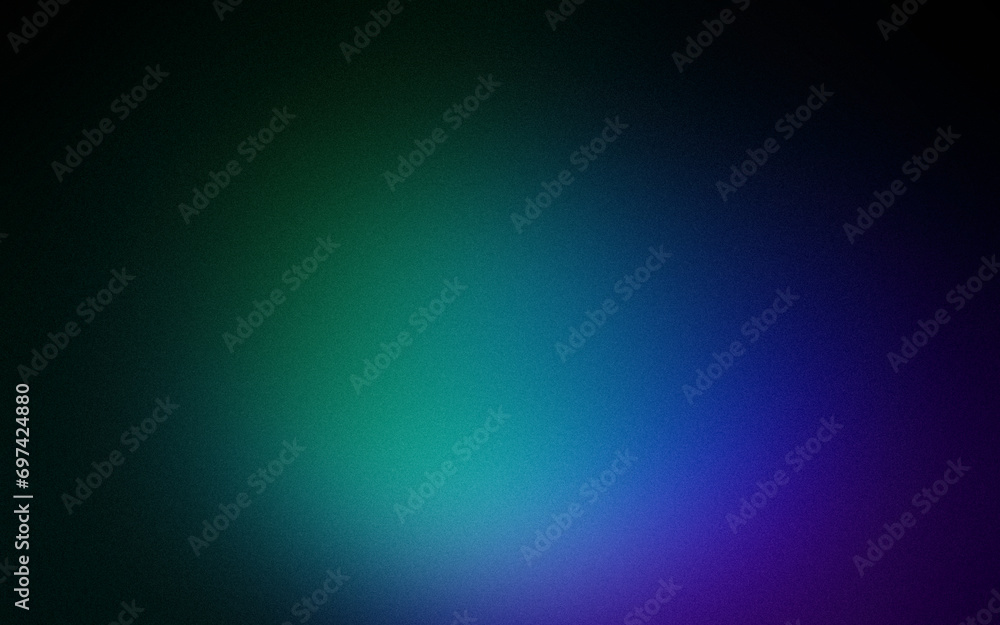 Grainy background green and blue violet gradient for design, covers, advertising, templates, banners and posters