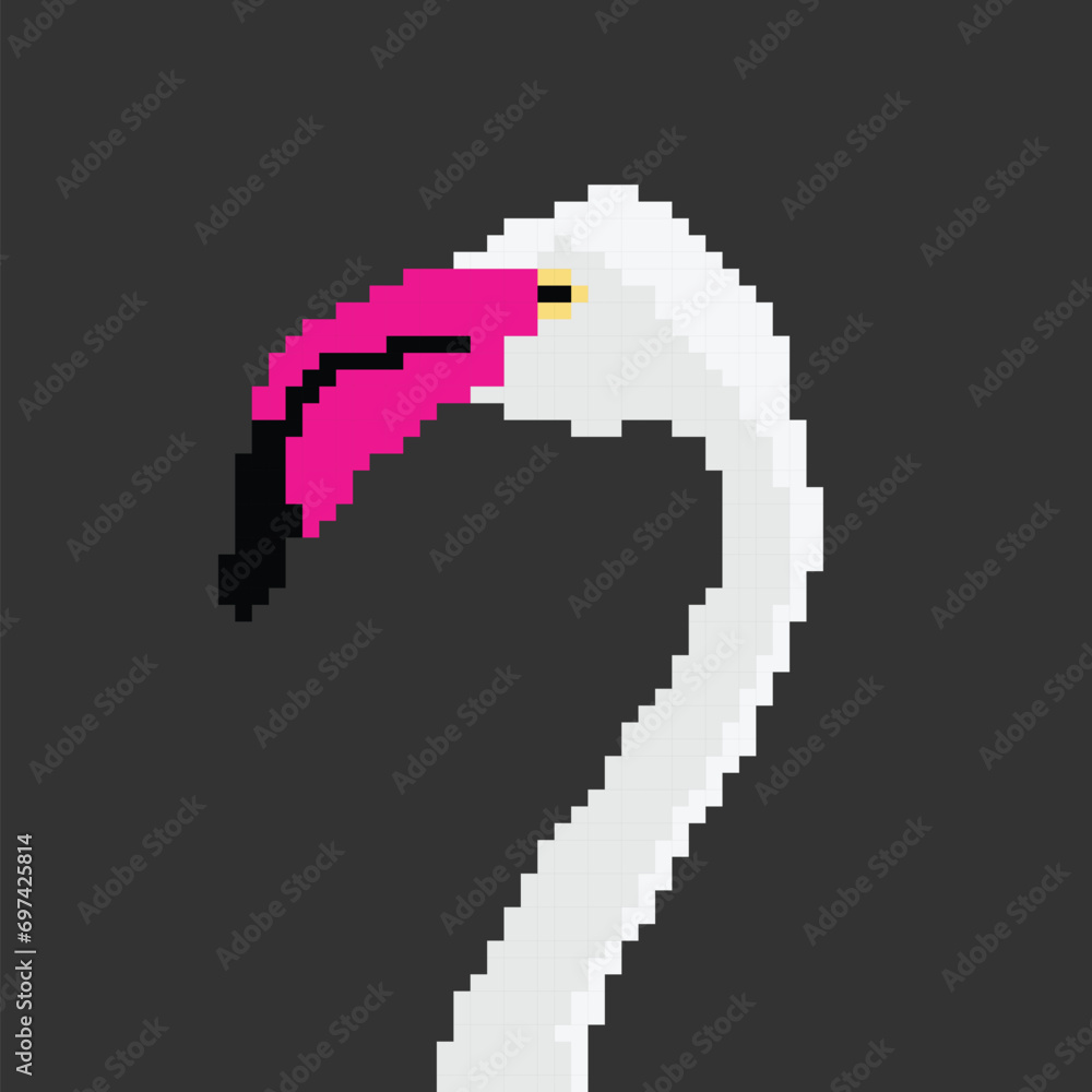 Fototapeta premium pixel art illustration, bird, art