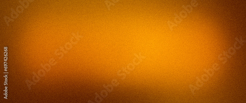 Yellow orange golden ultra wide banner. Gradient background pattern with noise effect. Grainy wallpaper, texture, blurred, abstract. Template with digital noise. Nostalgia, vintage style of the 80s